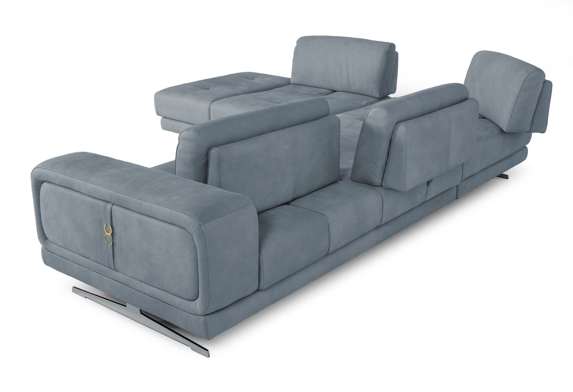 Coronelli Collezioni Mood - Contemporary Blue LAF Chaise Sectional Sofa-4
