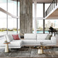 Coronelli Collezioni Mood - Contemporary White Leather 100" Right Facing Sectional Sofa | Modishstore | Sofas
