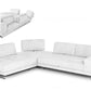 Coronelli Collezioni Mood - Contemporary White Leather 100" Left Facing Sectional Sofa-2