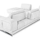Coronelli Collezioni Mood - Contemporary White Leather 100" Left Facing Sectional Sofa-4