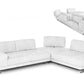 Coronelli Collezioni Mood - Contemporary White Leather 100" Right Facing Sectional Sofa-2