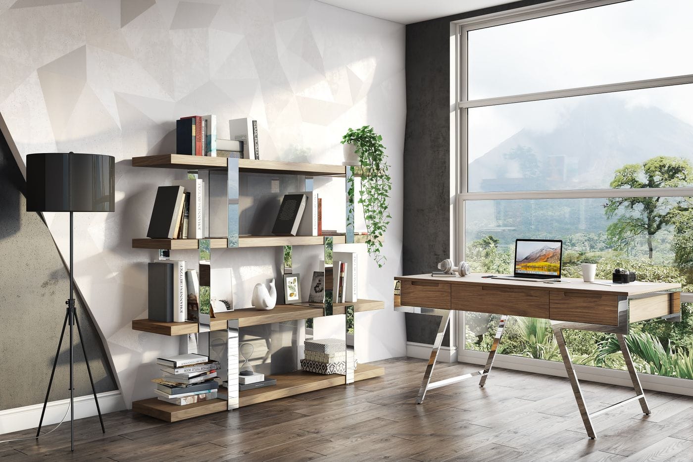 Modrest Dessart - Modern Walnut Veneer Desk | Modishstore | Desks