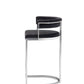 Modrest Munith - Modern Black Velvet & Stainless Steel Bar Chair-4