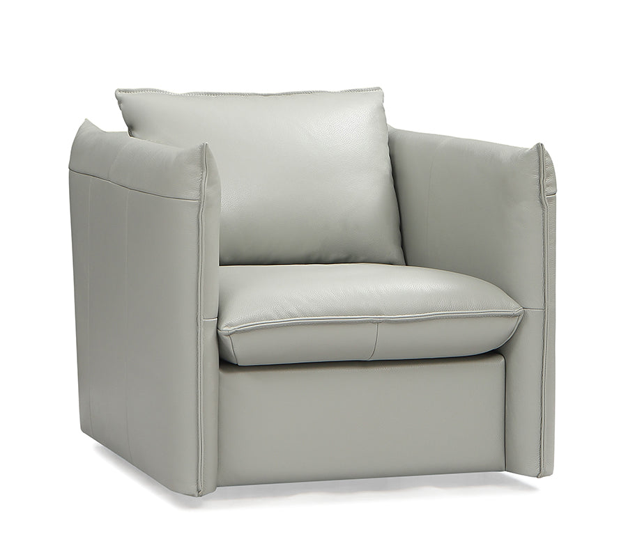 Divani Casa Tamworth Modern Grey Leather Swivel Chair-2