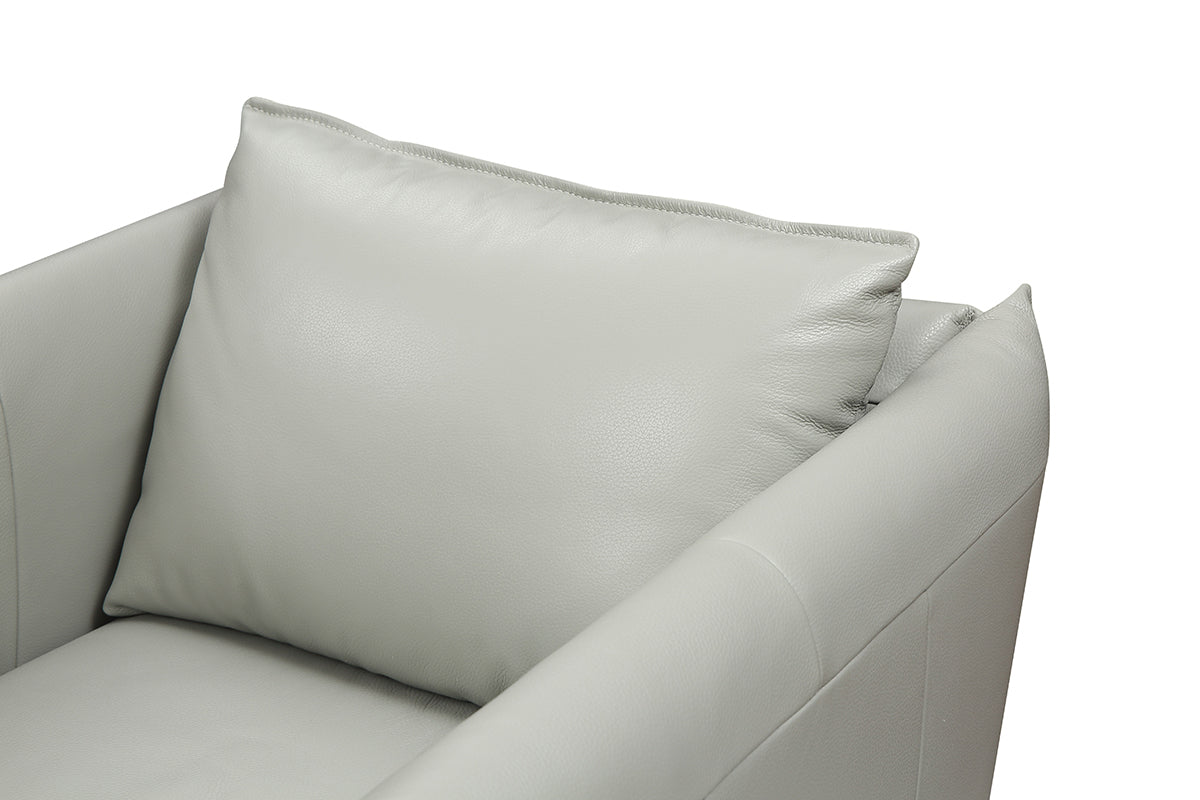 Divani Casa Tamworth Modern Grey Leather Swivel Chair-3