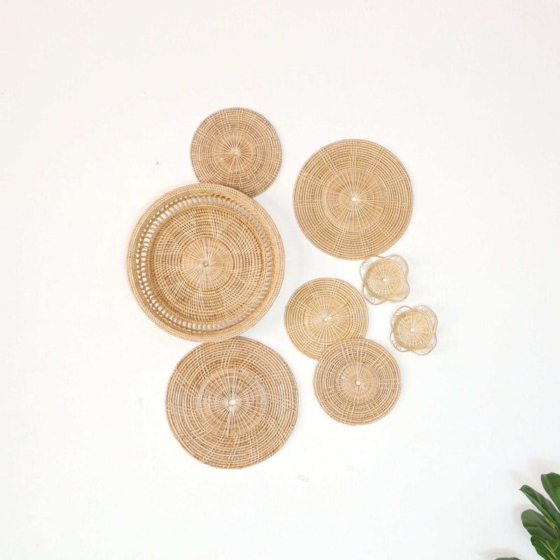 Na Pi Da - Rattan Wall Hanging Art Decor Set Of 8 By Thaihome | Wall Decor | Modishstore