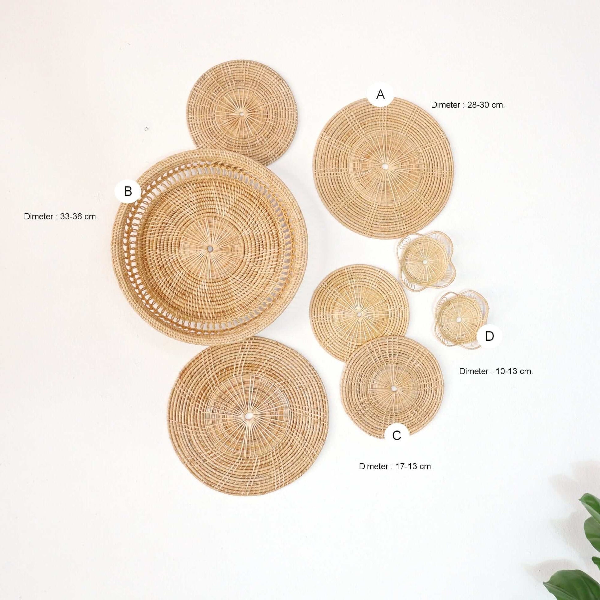 Na Pi Da - Rattan Wall Hanging Art Decor Set Of 8 By Thaihome | Wall Decor | Modishstore - 2