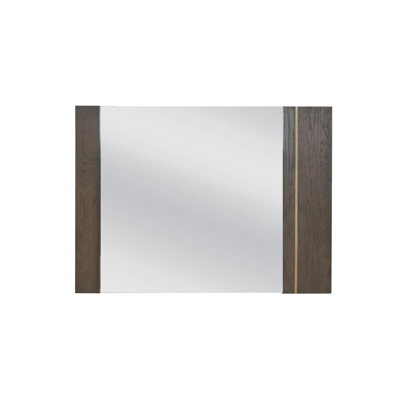 Vig Furniture Modrest Novak Modern Dark Oak & Antique Brass Mirror | Modishstore | Mirrors