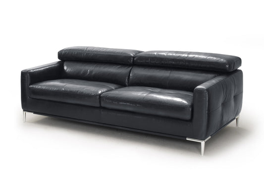 Divani Casa Natalia - Modern Black Leather Sofa | Modishstore | Sofas