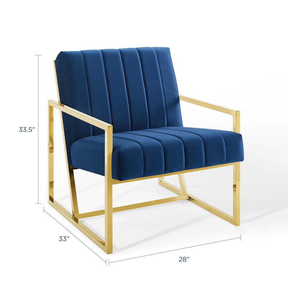 Modway Inspire Channel Tufted Performance Velvet Armchair - EEI-3914 | Armchairs | Modishstore - 10