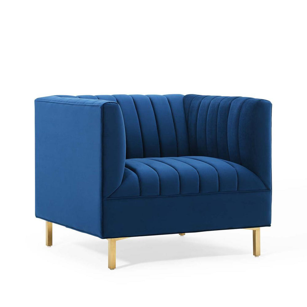 Modway Shift Channel Tufted Performance Velvet Armchair - EEI-4130 | Armchairs | Modishstore - 12