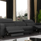 Divani Casa Nella - Modern Black Leather 4-Seater Sofa w/ Electric Recliners-2