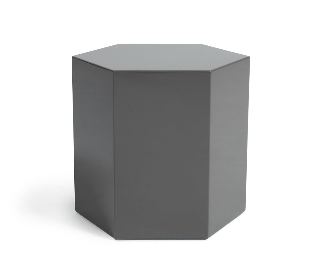 Modrest Newmont - Modern Medium Light Grey High Gloss End Table-2
