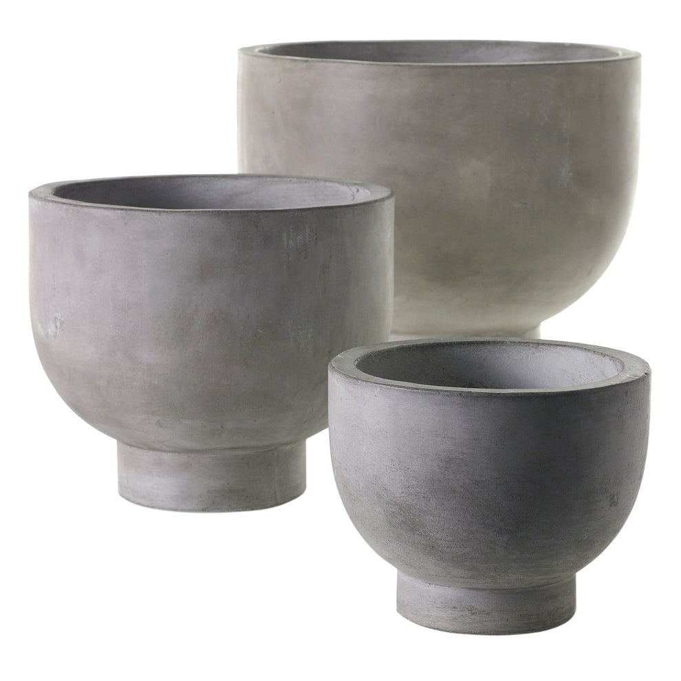 Newport Concrete Grey Compote Planter By Accent Decor- 3 Sizes | Planters, Troughs & Cachepots | Modishstore - 5