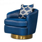 Modrest Niagra - Glam Blue and Gold Fabric Accent Chair | Modishstore | Accent Chairs
