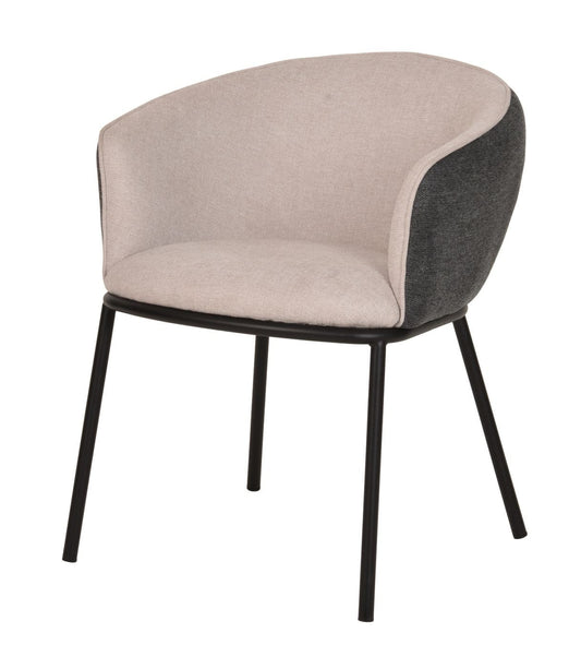 Modrest Nillie - Modern Beige & Grey Dining Armchair | Modishstore | Dining Chairs
