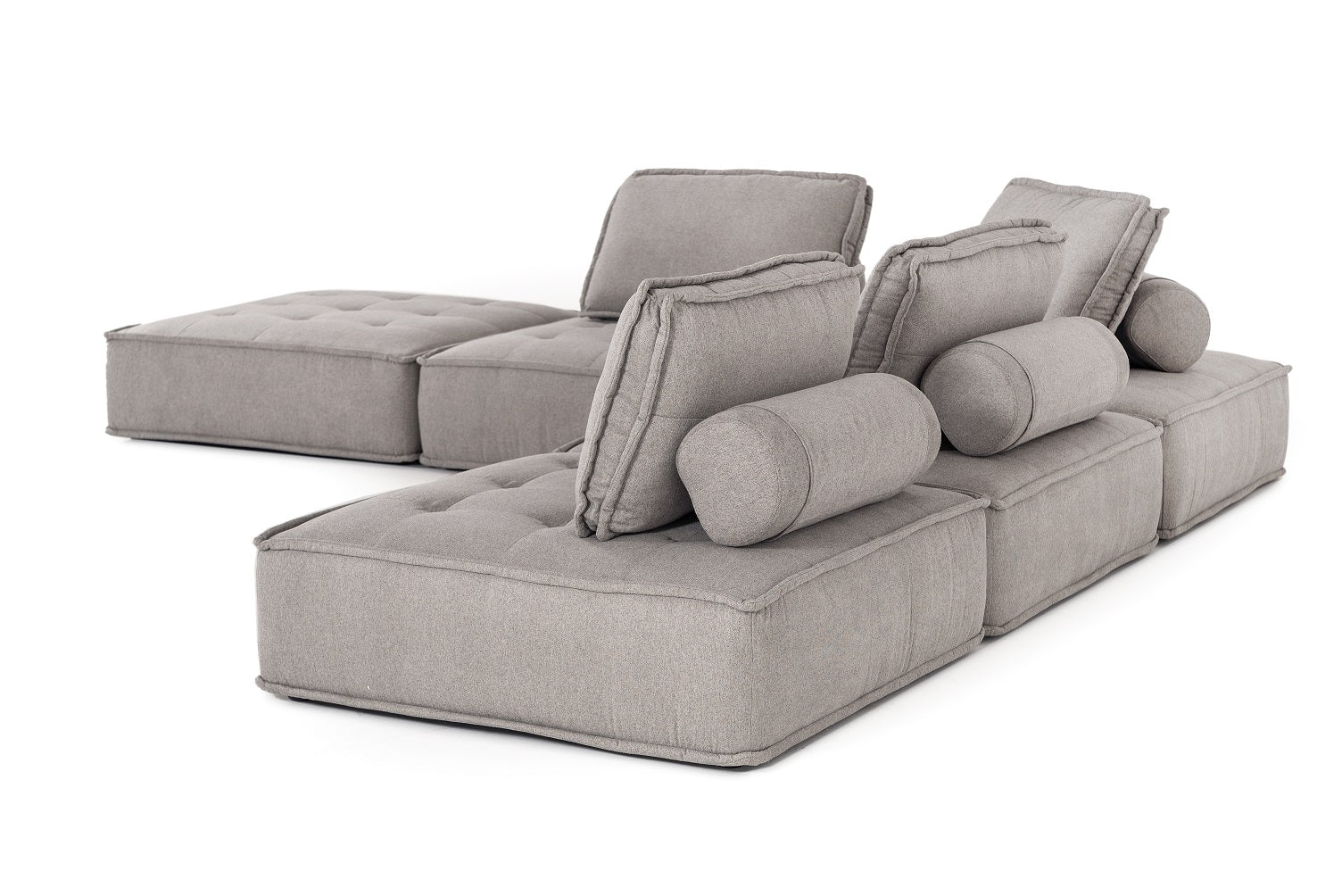 Divani Casa Nolden - Modern Grey Fabric Sectional Sofa | Modishstore | Sofas-4