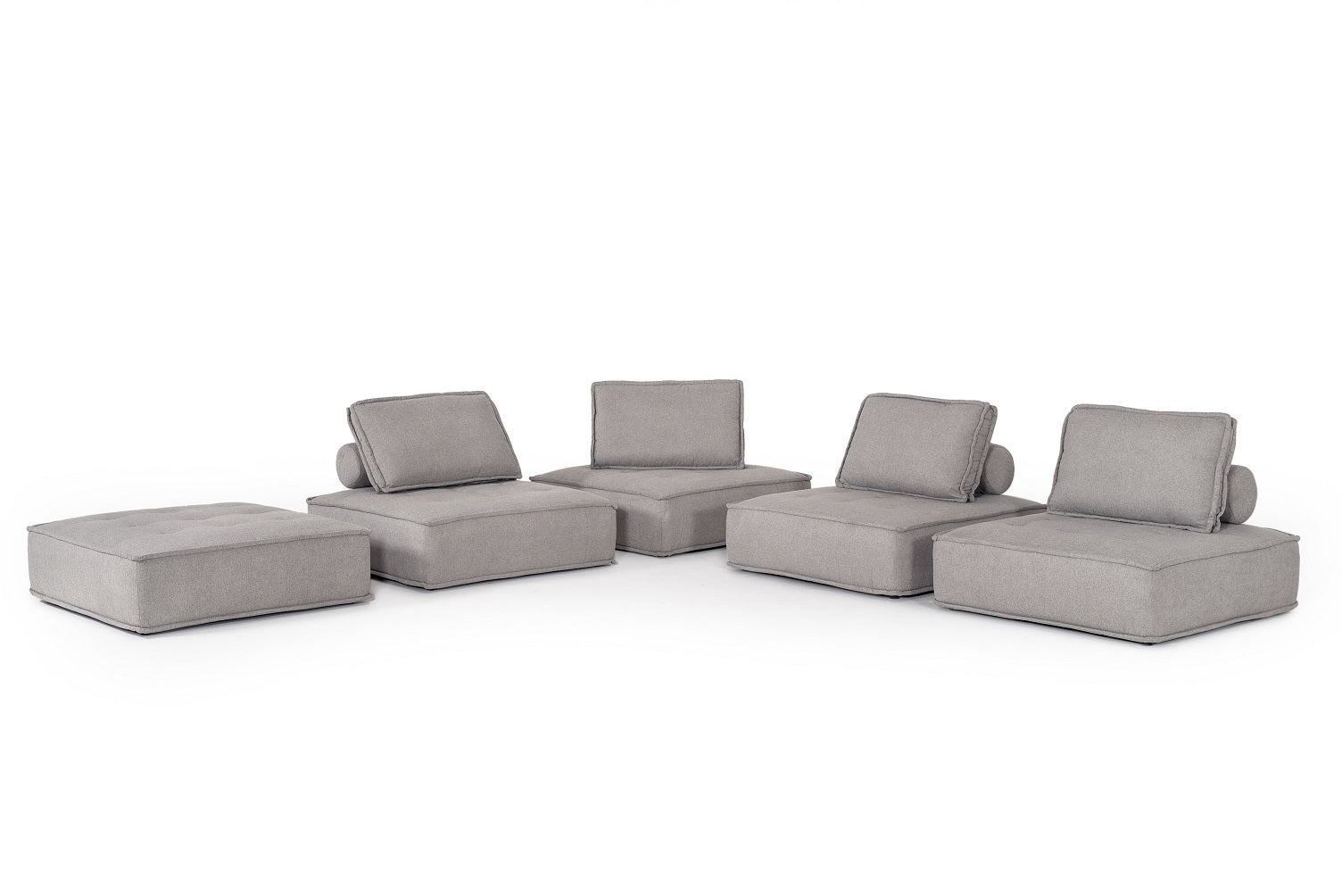 Divani Casa Nolden - Modern Grey Fabric Sectional Sofa | Modishstore | Sofas-3