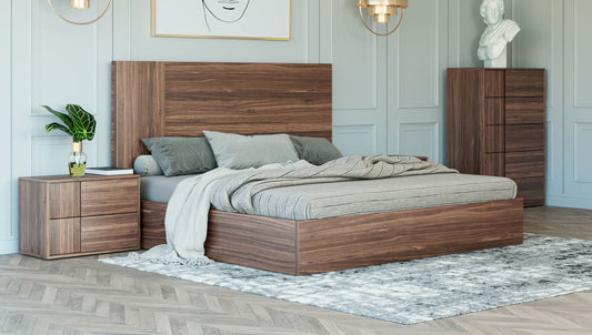 Nova Domus Asus - Italian Modern Walnut Bed | Modishstore | Beds