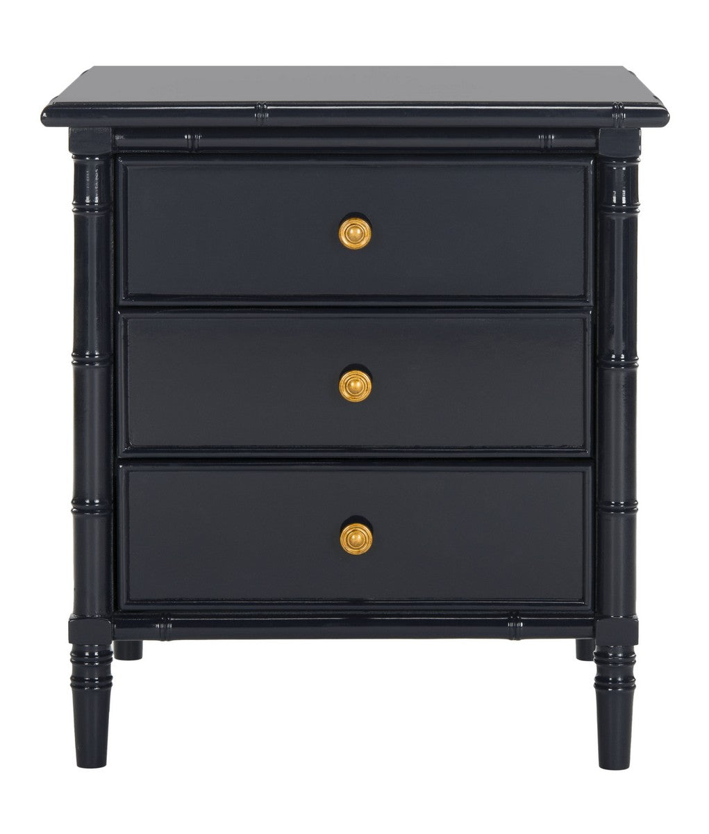Safavieh Mina Modern Coastal 3 Drawer 25" H Bamboo Nightstand | Nightstands | Modishstore - 1
