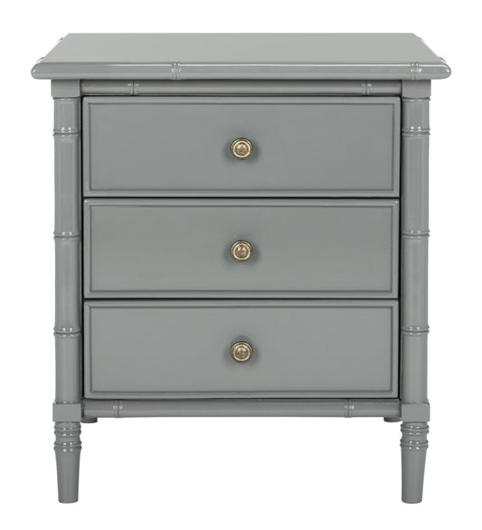Safavieh Mina Modern Coastal 3 Drawer 25" H Bamboo Nightstand | Nightstands | Modishstore - 1