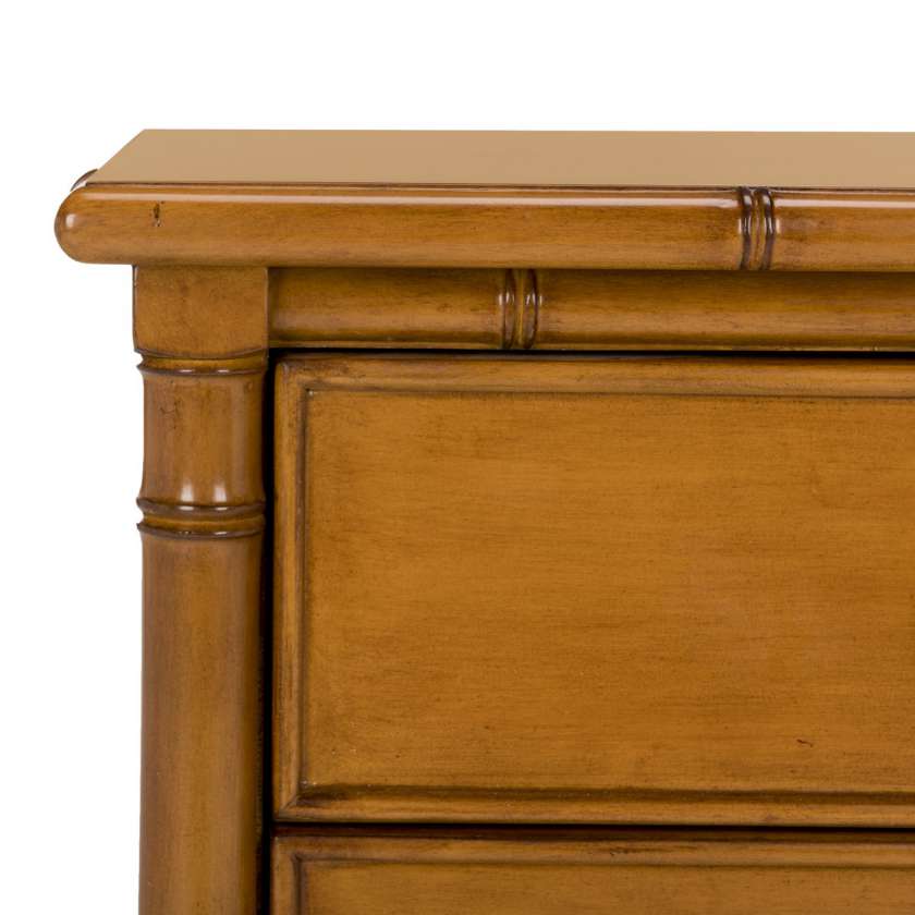 Safavieh Mina Coastal 3 Drawer 25" H Bamboo Nightstand | Nightstands | Modishstore - 4