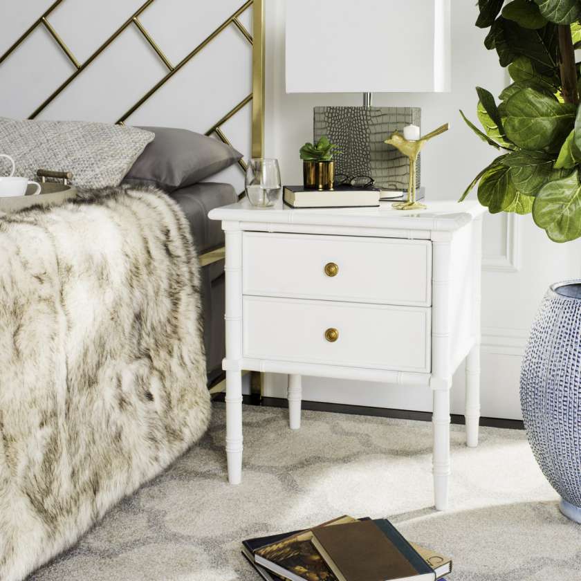Safavieh Mina Modern Coastal 2 Drawer 25" H Bamboo Nightstand | Nightstands | Modishstore - 3