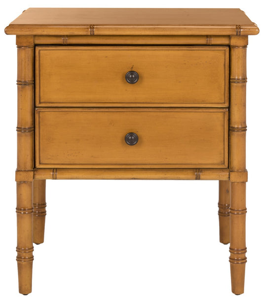 Safavieh Mina Coastal 2 Drawer 25"H Bamboo Nightstand | Nightstands | Modishstore - 1
