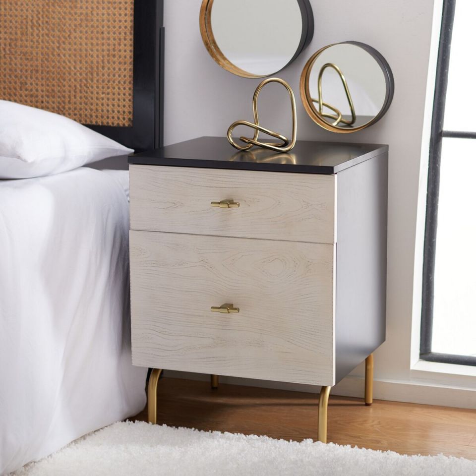 Safavieh Genevieve 2 Drawer Nightstand | Nightstands | Modishstore - 2