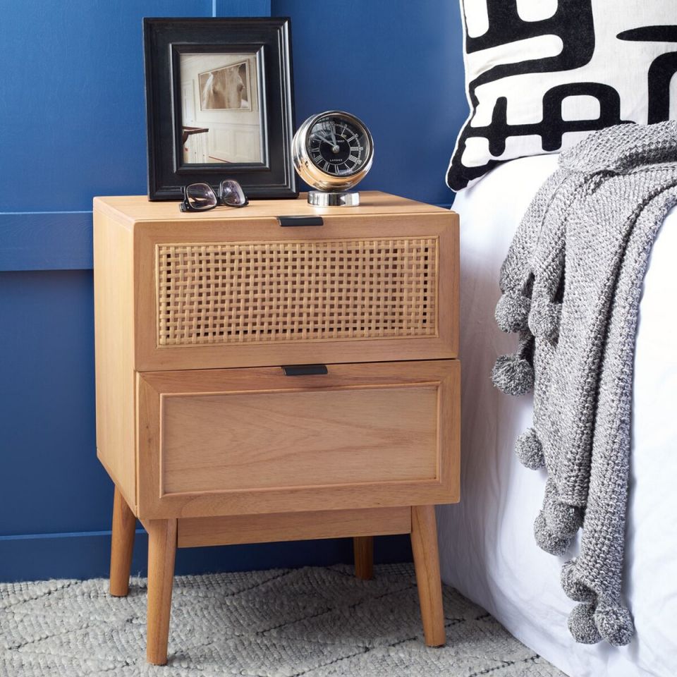 Safavieh Baisley 2 Drawer Rattan Nightstand | Nightstands | Modishstore - 2
