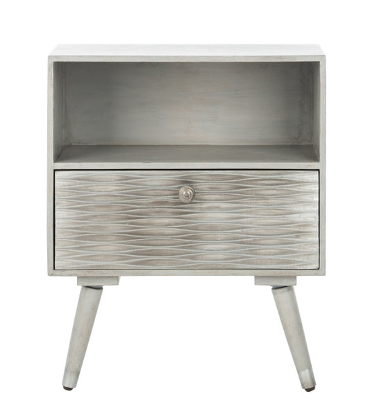 Safavieh Brandy 1 Drawer Textured Nightstand | Nightstands | Modishstore - 1