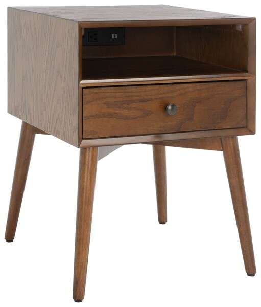Safavieh Scully Nightstand W/ Usb - Oak | Nightstands | Modishstore