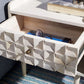 Safavieh Zinnia Nightstand - White Wash With Brass | Nightstands | Modishstore - 4