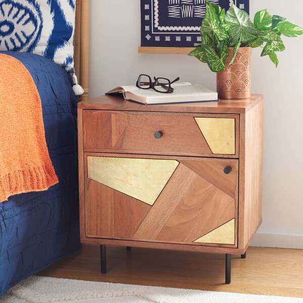Safavieh Ballard 1 Drawer 1 Door Nightstand - Natural | Nightstands | Modishstore - 4