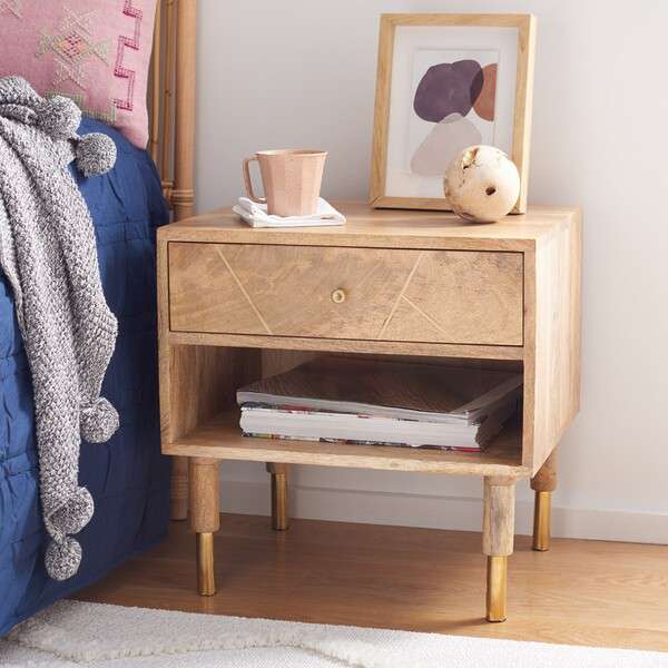 Safavieh Taft 1 Drawer Nighstand - Natural | Nightstands | Modishstore - 4