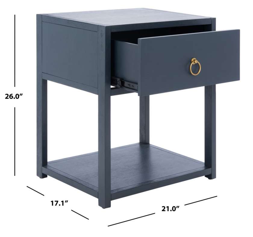 Safavieh Yudi 1 Drawer 1 Shelf Nightstand | Nightstands | Modishstore - 4