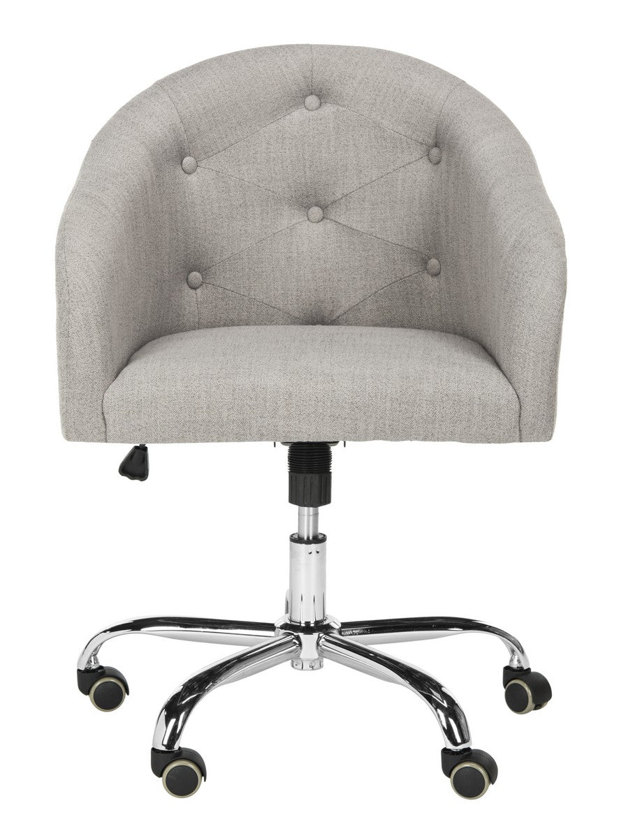 Safavieh Amy Tufted Linen Chrome Leg Swivel Office Chair | Office Chairs |  Modishstore 