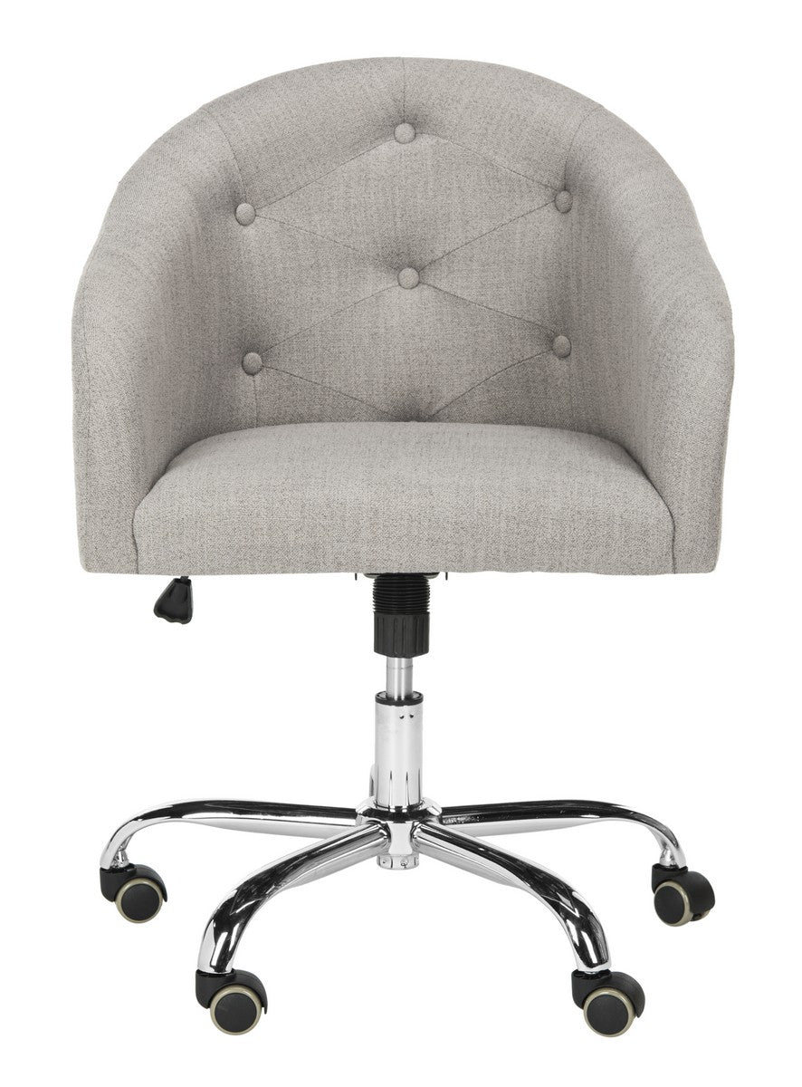 Safavieh Amy Tufted Linen Chrome Leg Swivel Office Chair | Office Chairs | Modishstore - 1