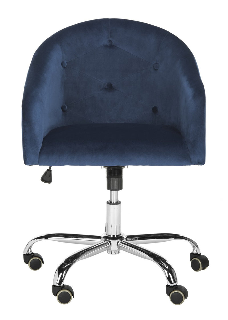 Safavieh Amy Tufted Velvet Chrome Leg Swivel Office Chair | Office Chairs |  Modishstore 