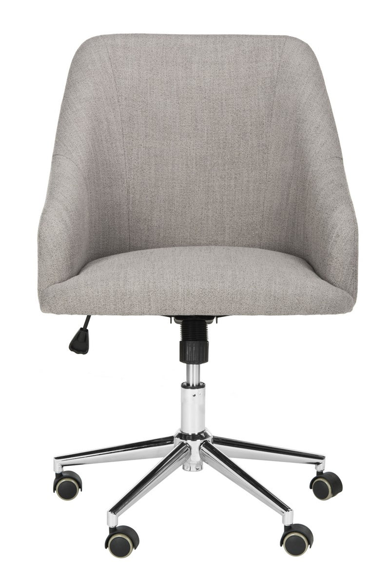 Safavieh Adrienne Linen Chrome Leg Swivel Office Chair | Office Chairs | Modishstore - 1