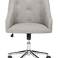 Safavieh Evelynn Tufted Linen Chrome Leg Swivel Office Chair | Office Chairs | Modishstore - 1