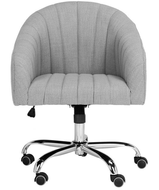 Safavieh Themis Linen Chrome Leg Swivel Office Chair | Office Chairs |  Modishstore 