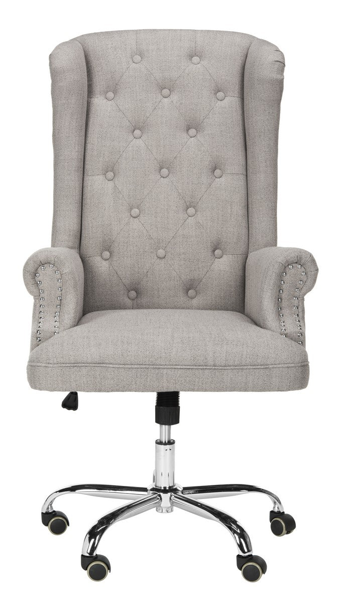Safavieh Ian Linen Chrome Leg Swivel Office Chair | Office Chairs | Modishstore - 1