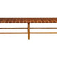 Leather Woven Bench  - Marlboro Leather & Teak Bench 4.4 feet-Multipurpose Entryway, Dining Room, End of the Bed | Benches | Modishstore-2