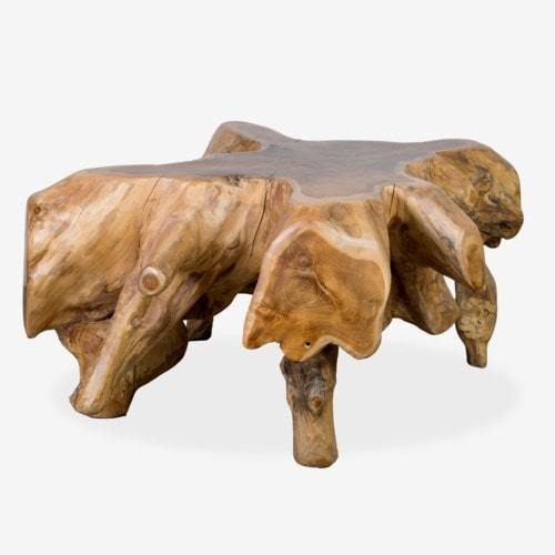 Organic Teakwood Coffee Table by Jeffan | Coffee Tables | Modishstore - 3