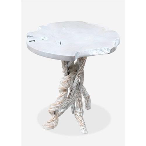 Roell teak top side table with natural root base by Jeffan | Side Tables | Modishstore