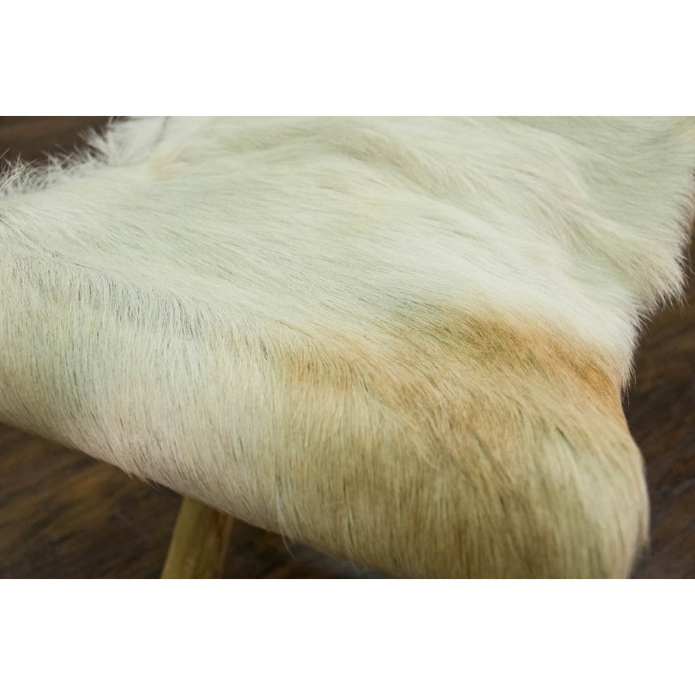 (LS) Safari Folding Natural Goat Hide Stool by Jeffan | Stools | Modishstore - 5