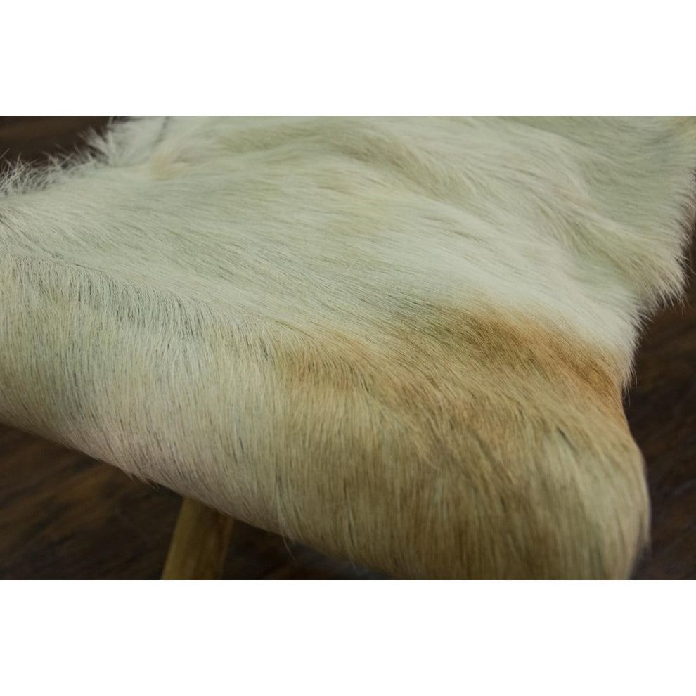 (LS) Safari Folding Natural Goat Hide Stool by Jeffan | Stools | Modishstore - 6