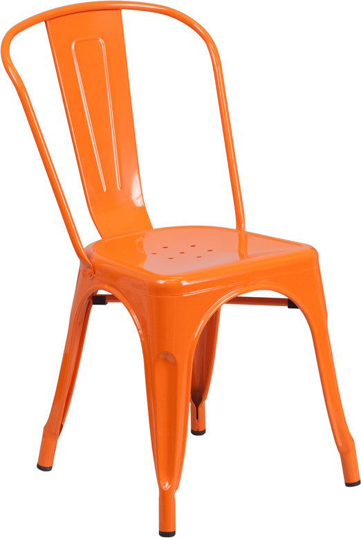 Flash Furniture Metal Indoor-Outdoor Stackable Chair | Outdoor Chairs | Modishstore - 3