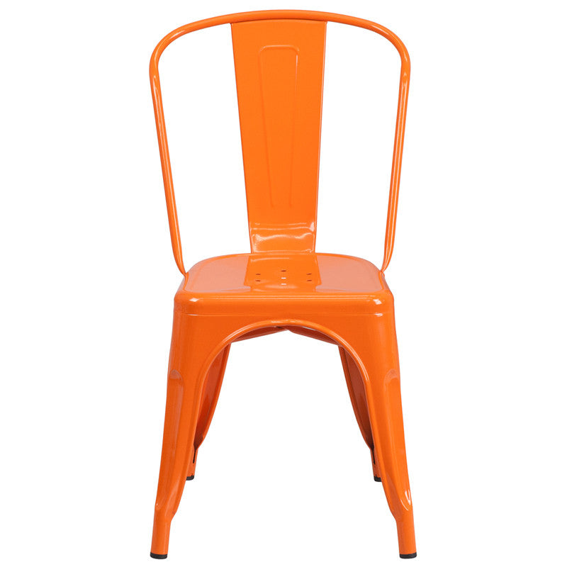 Flash Furniture Metal Indoor-Outdoor Stackable Chair | Outdoor Chairs | Modishstore - 24